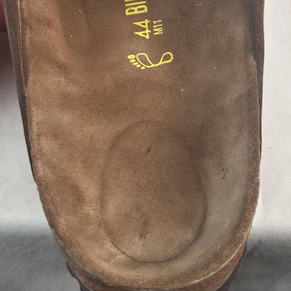 Birkenstock Arizona Men's Brown Suede Buckle Slide Sandals Adjustable US 11
